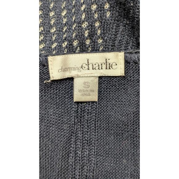 Charming Charlie Sleeveless Navy Blue Knit Sweater Tank Top White Star Small - Picture 4 of 5
